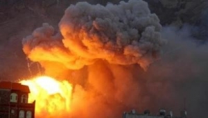 استشهاد وإصابة تسعة مواطنين بقصف العدوان السعودي لمنطقة نقم بصنعاء 