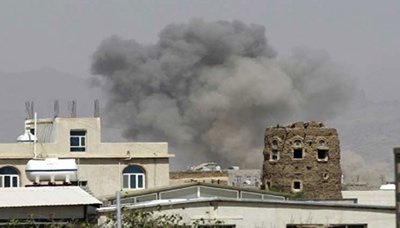 طيران العدوان يشن اربع غارات على بني ضبيان محافظة صنعاء