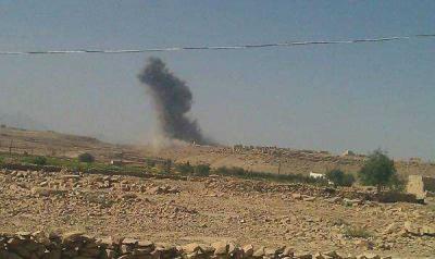 طيران العدوان يستهدف منطقة العرقوب بخولان بمحافظة صنعاء