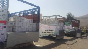 أبناء حراز يرفدون الجبهات بقافلة غذائية ومالية تقدر بـ24 مليون ريال