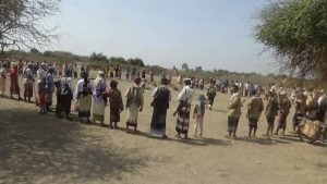 وقفة قبلية مسلحة في مديرية الخوخة بالحديدة للتنديد باستمرار جرائم العدوان والحصار