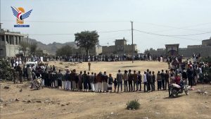 إب..وقفة بمديرية حبيش ضمن حملة إعصار اليمن وتنديدا بالحصار
