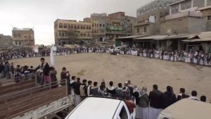 وقفة في المحابشة بحجة تؤكد استمرار النفير العام في مواجهة العدوان