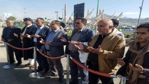 قيادة وكوادر التعليم الفني بالأمانة تزور ضريح الشهيد الرئيس صالح الصماد