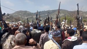 أبناء شرعب السلام بتعز ينظمون وقفة قبلية تدشيناً للعام التاسع من الصمود