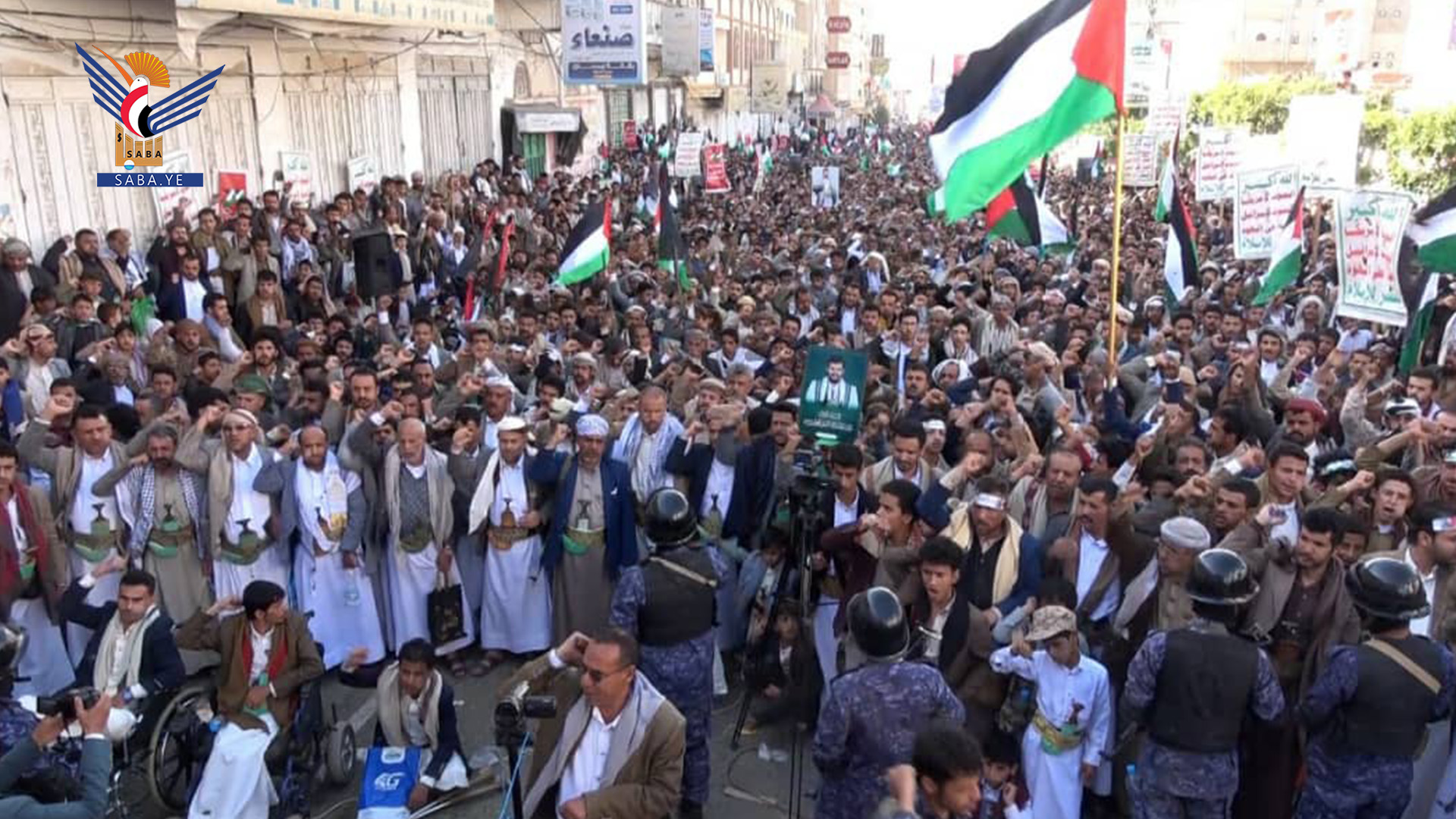 مسيرة جماهيرية غاضبة بعمران دعما وإسنادا للشعب الفلسطيني