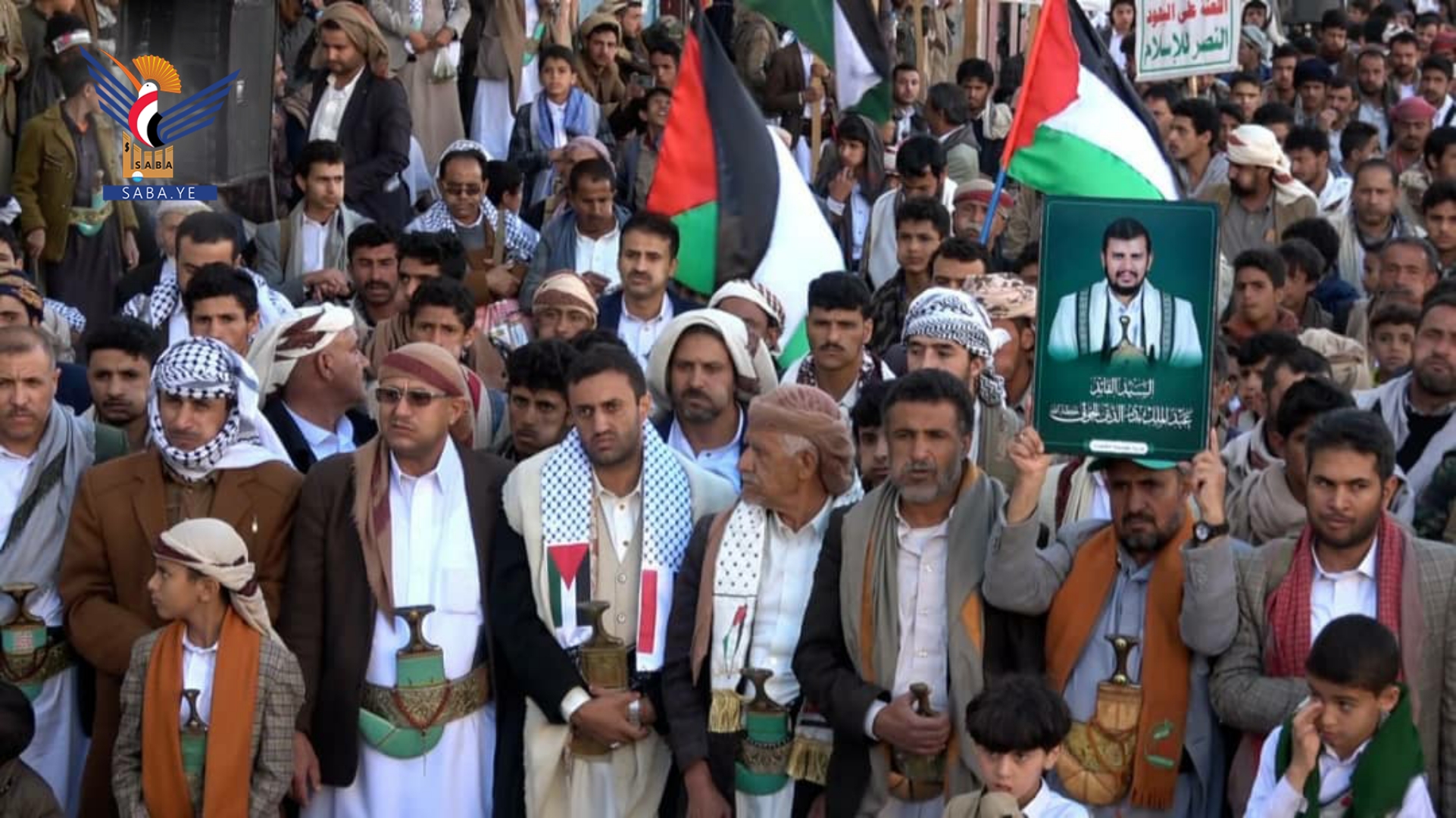 مدينة عمران تشهد مسيرة حاشدة دعما للشعب والمقاومة الفلسطينية