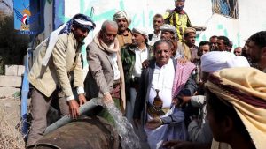 الشغدري يفتتح مشروع مياه منطقة عزاب في مديرية قعطبة بالضالع