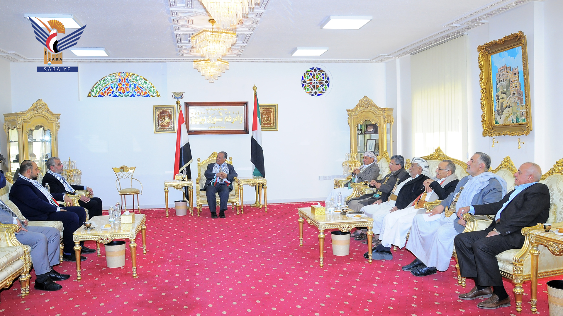 رئيس مجلس النواب يلتقي ممثل حركة حماس في اليمن