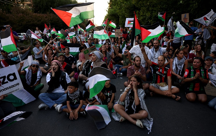 تظاهرات في تشيلي دعمًا لغزة وتنديدًا باستمرار العدوان الصهيوني
