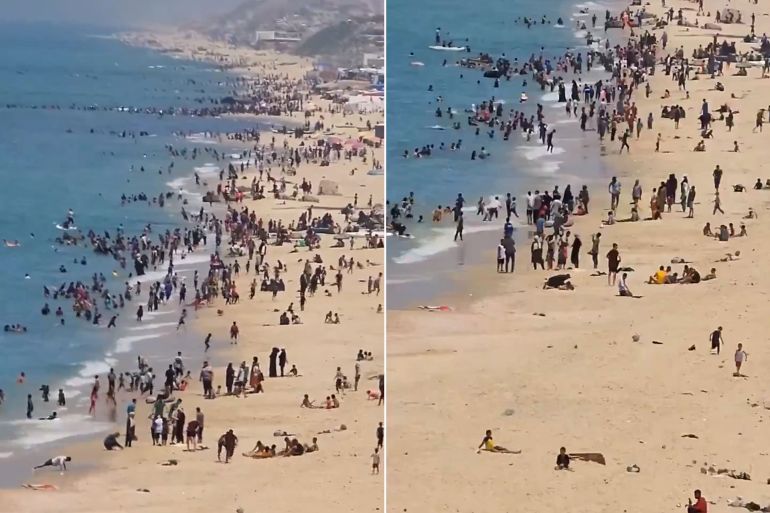 تواجد الفلسطينيين على شاطئ غزة يستفز الإرهابي الصهيوني بن غفير
