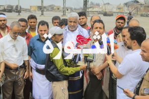 الحديدة..مؤتمر صحفي في منشآت خزانات الوقود التي استهدفها العدوان الاسرائيلي