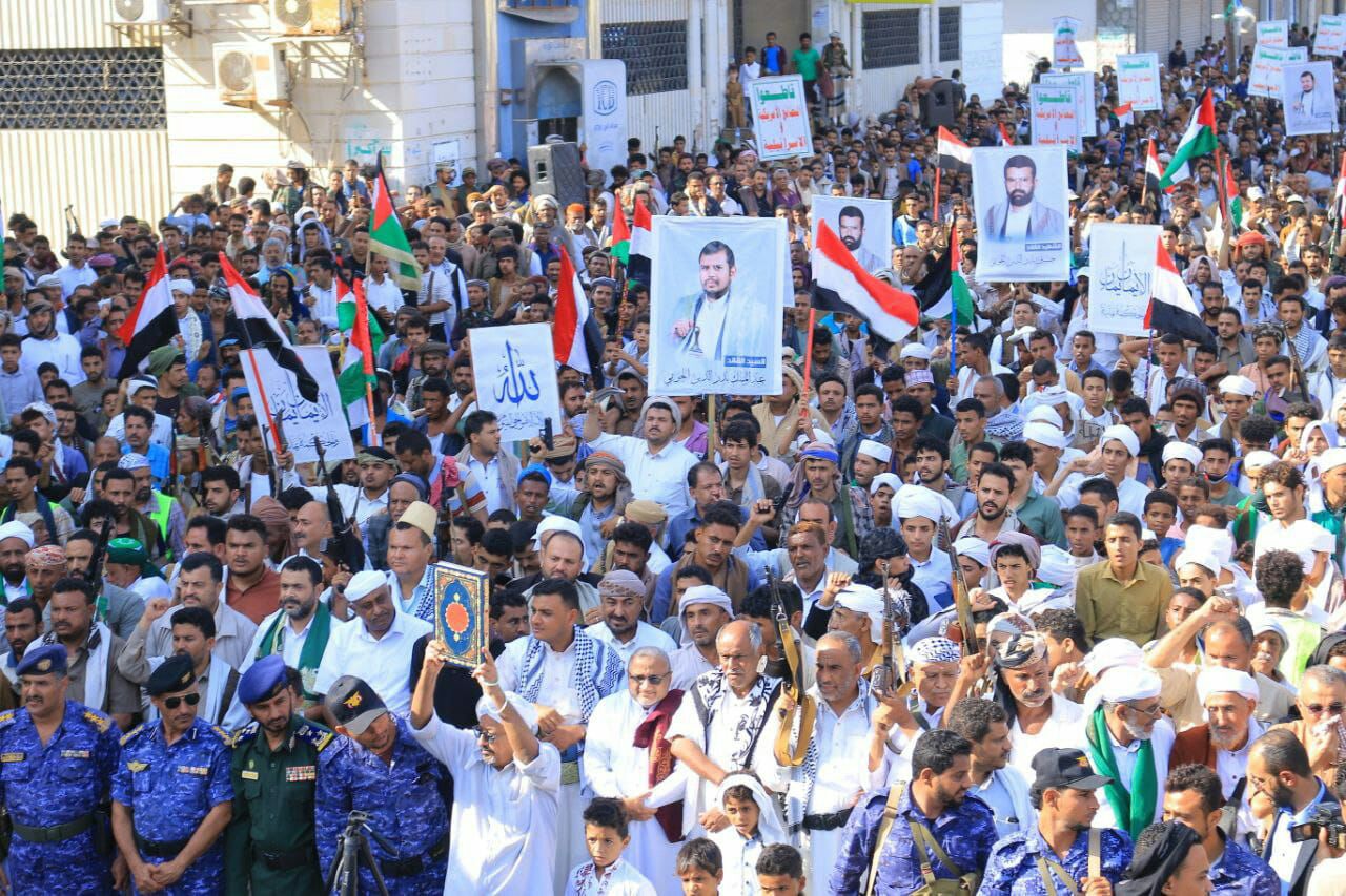 125 مسيرة في جميع مناطق مديريات الحديدة نصرة لغزة وإعلان الجهاد والجاهزية لأي تصعيد مع العدو