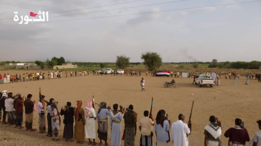 قبائل المربع الشمالي بالحديدة تعلن النفير العام في مواجهة العدوان الأمريكي ودعماً لغزة
