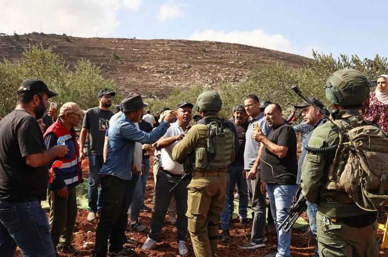 العدو الصهيوني ينهب أراضٍ زراعية في الضفة الغربية