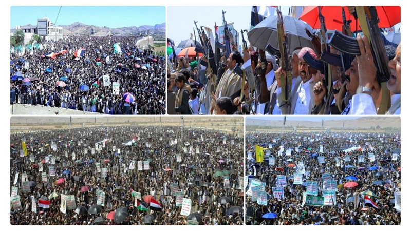 37 مسيرة حاشدة في صعدة تحت شعار “ثابتون مع غزة وإيران ضد الإجرام الصهيوأمريكي”