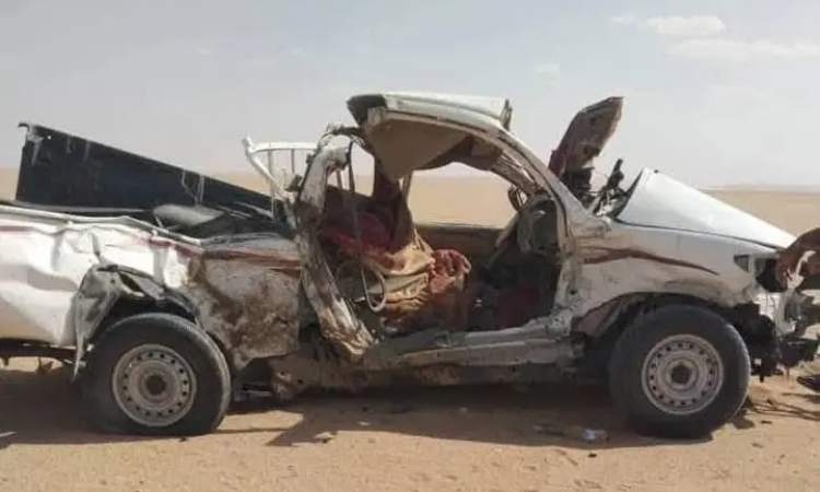 وفاة 4 أشخاص من أسرة واحدة بحادث مروع في الجوف