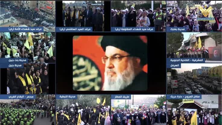 وقفة وجدانية في مختلف مناطق لبنان لحظة استشهاد السيد حسن نصر الله