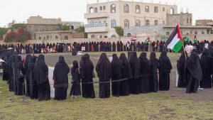 وقفة للهيئة النسائية في تعز بالذكرى الثانية لعملية طوفان الأقصى