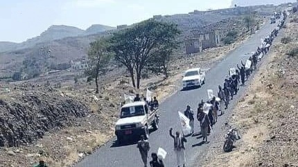 مسير راجل ووقفة تضامنية في سنحان بمرور عامين لطوفان الأقصى