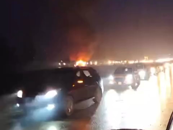 انفجار سيارة محملة بالذخيرة على الطريق الدولي حلب دمشق