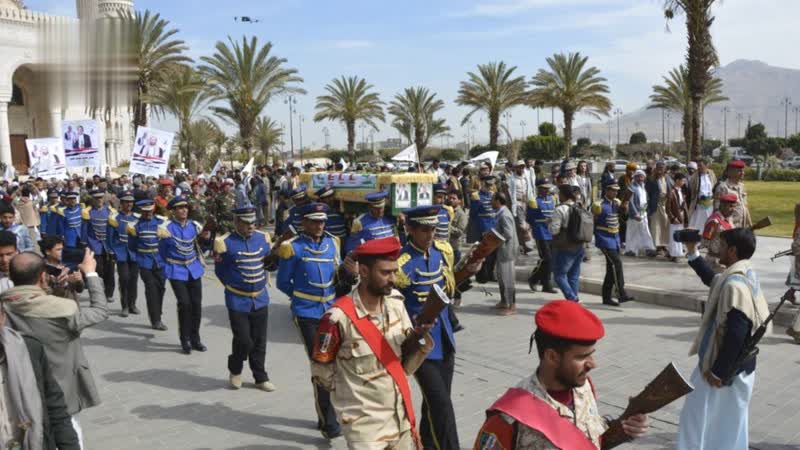 تشييع مهيب لجثمان المجاهد الشيخ حسن حمود غثاية في صنعاء