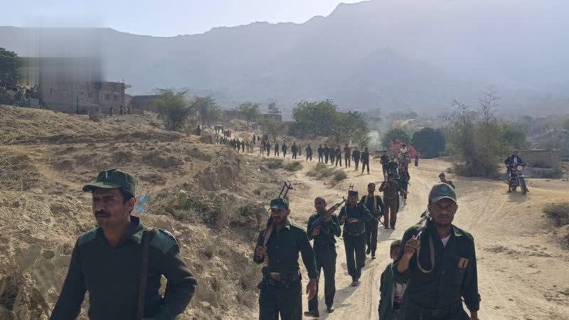 مسير لقوات الأمن في حجة