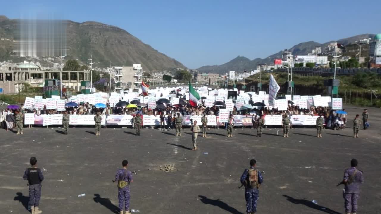 إب تشهد خروجاً جماهيرياً واسعاً تأكيداً على وحدة الساحات ونصرة فلسطين ولبنان