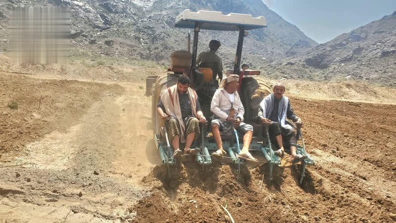 تدشين حراثة 70 هكتاراً من الأراضي المستصلحة في منطقة باب الناقة بالحديدة