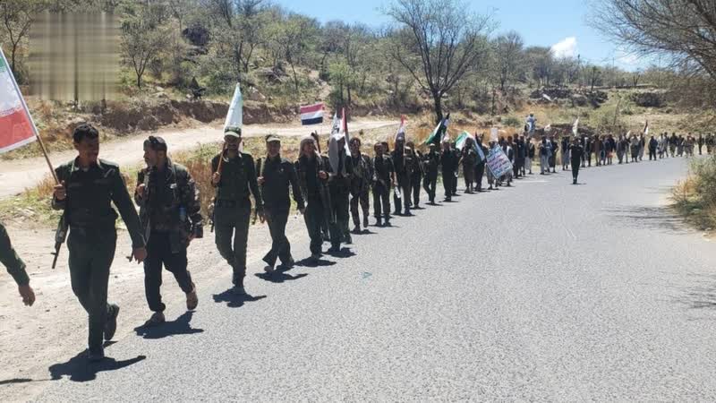 مسير راجل للتعبئة ومنتسبي أمن مديرية النادرة بإب