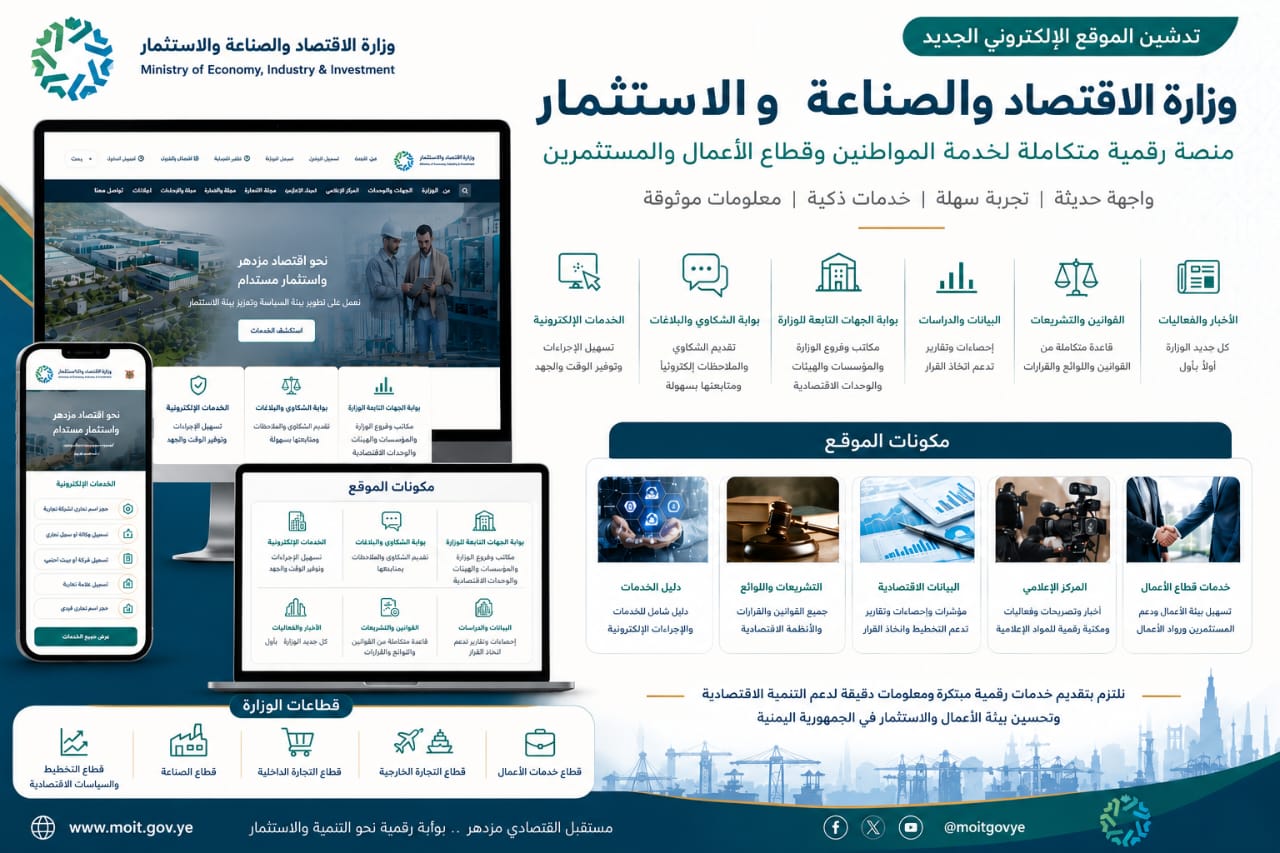 وزارة الاقتصاد تدشّن موقعها الإلكتروني الجديد ونظامًا لفحص ا